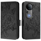 For vivo S20 Pro 5G Embossed Rose RFID Anti-theft Leather Phone Case(Black) - 2