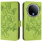 For vivo Y300 5G Embossed Rose RFID Anti-theft Leather Phone Case(Green) - 2