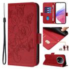 For vivo Y300 5G Embossed Rose RFID Anti-theft Leather Phone Case(Red) - 1