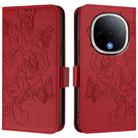 For vivo Y300 5G Embossed Rose RFID Anti-theft Leather Phone Case(Red) - 2