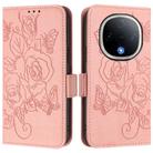 For vivo Y300 5G Embossed Rose RFID Anti-theft Leather Phone Case(Pink) - 2