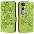 For vivo V50 Lite 5G Embossed Rose RFID Anti-theft Leather Phone Case(Green) - 2