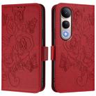 For vivo V50 Lite 5G Embossed Rose RFID Anti-theft Leather Phone Case(Red) - 2
