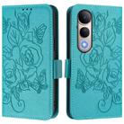 For vivo V50 Lite 5G Embossed Rose RFID Anti-theft Leather Phone Case(Light Blue) - 2