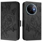 For vivo Y39 5G Global Embossed Rose RFID Anti-theft Leather Phone Case(Black) - 2