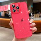 For iPhone 15 Pro Max Glitter Powder TPU Phone Case(Transparent Red) - 1