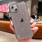 For iPhone 15 Plus Glitter Powder TPU Phone Case(Transparent Black) - 1