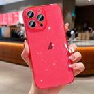 For iPhone 14 Pro Max Glitter Powder TPU Phone Case(Transparent Red) - 1