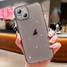 For iPhone 13 Glitter Powder TPU Phone Case(Transparent Black) - 1