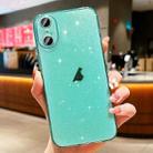 For iPhone XS Max Glitter Powder TPU Phone Case(Transparent Green) - 1