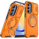 For Samsung Galaxy A25 5G Global Sliding Camshield Ring Holder Phone Case(Orange) - 1