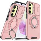 For Samsung Galaxy A35 5G Sliding Camshield Ring Holder Phone Case(Pink) - 1
