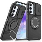 For Samsung Galaxy A55 5G Sliding Camshield Ring Holder Phone Case(Black) - 1