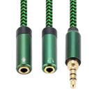 3.5mm Male to Dual 3.5mm Audio + Microphone 2 in 1 Audio Adapter Cable, Length:0.5m(Green) - 3
