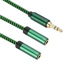 3.5mm Male to Dual 3.5mm Female 2 in 1 Audio Adapter Cable, Length:0.5m(Green) - 1