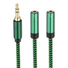 3.5mm Male to Dual 3.5mm Female 2 in 1 Audio Adapter Cable, Length:0.5m(Green) - 2