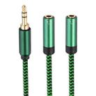 3.5mm Male to Dual 3.5mm Female 2 in 1 Audio Adapter Cable, Length:1m(Green) - 2