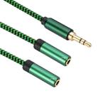3.5mm Male to Dual 3.5mm Female 2 in 1 Audio Adapter Cable, Length:2m(Green) - 1