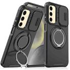 For Samsung Galaxy S24+ 5G Sliding Camshield Ring Holder Phone Case(Black) - 1