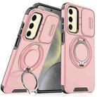 For Samsung Galaxy S24 5G Sliding Camshield Ring Holder Phone Case(Pink) - 1