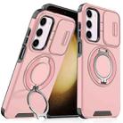 For Samsung Galaxy S23 5G Sliding Camshield Ring Holder Phone Case(Pink) - 1
