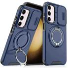 For Samsung Galaxy S23 5G Sliding Camshield Ring Holder Phone Case(Blue) - 1