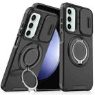 For Samsung Galaxy S23 FE 5G Sliding Camshield Ring Holder Phone Case(Black) - 1