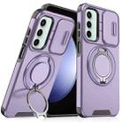 For Samsung Galaxy S23 FE 5G Sliding Camshield Ring Holder Phone Case(Purple) - 1