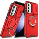 For Samsung Galaxy S23 FE 5G Sliding Camshield Ring Holder Phone Case(Red) - 1