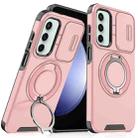 For Samsung Galaxy S23 FE 5G Sliding Camshield Ring Holder Phone Case(Pink) - 1