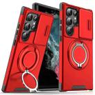 For Samsung Galaxy S22 Ultra 5G Sliding Camshield Ring Holder Phone Case(Red) - 1