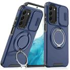 For Samsung Galaxy S22 5G Sliding Camshield Ring Holder Phone Case(Blue) - 1