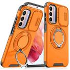 For Samsung Galaxy S21 5G Sliding Camshield Ring Holder Phone Case(Orange) - 1