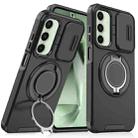 For Samsung Galaxy S24 FE 5G Sliding Camshield Ring Holder Phone Case(Black) - 1