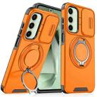 For Samsung Galaxy S24 FE 5G Sliding Camshield Ring Holder Phone Case(Orange) - 1