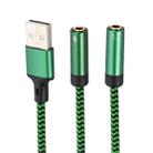 USB-A to Dual 3.5mm Separate Style Audio Adapter Cable, Length:0.5m(Green) - 2