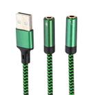 USB-A to Dual 3.5mm Separate Style Audio Adapter Cable, Length:3m(Green) - 2