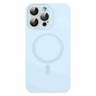 For iPhone 15 Pro MagSafe Liquid Silicone Full Coverage Phone Case with Lens Film(Blue) - 1