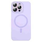 For iPhone 15 Pro Liquid Silicone MagSafe Full Coverage Phone Case with Lens Film(Purple) - 1