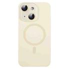 For iPhone 15 Liquid Silicone MagSafe Full Coverage Phone Case with Lens Film(White) - 1