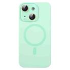 For iPhone 15 Liquid Silicone MagSafe Full Coverage Phone Case with Lens Film(Green) - 1