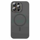 For iPhone 14 Pro Liquid Silicone MagSafe Full Coverage Phone Case with Lens Film(Grey) - 1