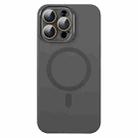 For iPhone 14 Pro Max MagSafe Liquid Silicone Full Coverage Phone Case with Lens Film(Grey) - 1