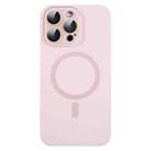For iPhone 13 Pro MagSafe Liquid Silicone Full Coverage Phone Case with Lens Film(Pink) - 1