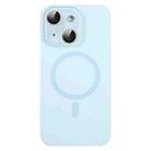 For iPhone 13 MagSafe Liquid Silicone Full Coverage Phone Case with Lens Film(Blue) - 1