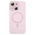 For iPhone 13 MagSafe Liquid Silicone Full Coverage Phone Case with Lens Film(Pink) - 1