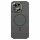 For iPhone 13 MagSafe Liquid Silicone Full Coverage Phone Case with Lens Film(Grey) - 1