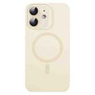 For iPhone 12 MagSafe Liquid Silicone Full Coverage Phone Case with Lens Film(White) - 1