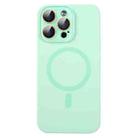 For iPhone 12 Pro MagSafe Liquid Silicone Full Coverage Phone Case with Lens Film(Green) - 1