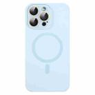 For iPhone 16 Pro Max Liquid Silicone MagSafe Full Coverage Phone Case with Lens Film(Blue) - 1